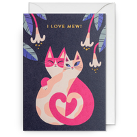 I Love Mew Cuddling Cats | Essi Kimpimaki | Greeting Card
